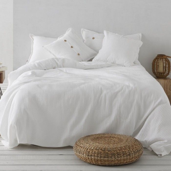 Dúo funda nórdica + almohada Banús blanco. Tienda online de Estelia detalle