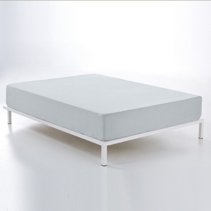 Bajera ajustable algodón gris ártico vista de cama