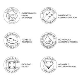 Bajera ajustable de punto elástico Jersey blanco infografía