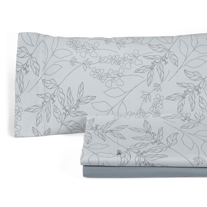Juego de sábanas estampado Circe acero, presentación
