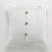 Funda de cojín Maia blanco cojín 50x50 cierre con botones