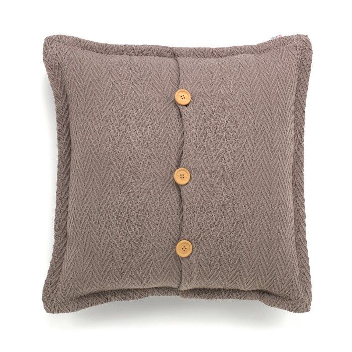 Funda de cojín Maia gris cojín 50x50 cierre con botones