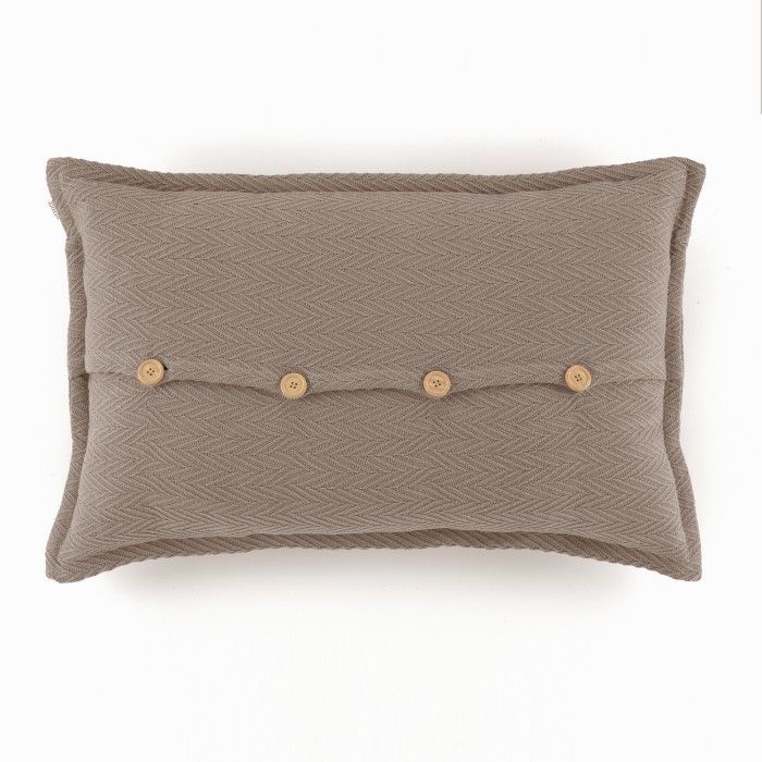 Funda de cojín Maia gris cojín 50x75 cierre con botones