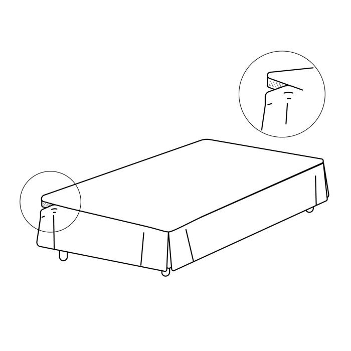 Cubrecanapé con velcro Rústico liso blanco diagrama colocación