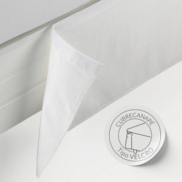Cubrecanapé con velcro Rústico liso blanco detalle
