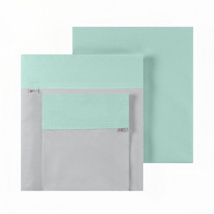 Juego de sábanas perla-aqua bodegón