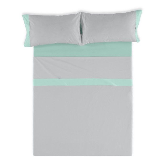 Juego de sábanas perla-aqua vista cenital