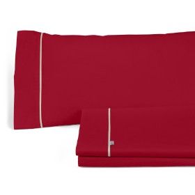 Juego de sábanas liso burdeos bodegón
