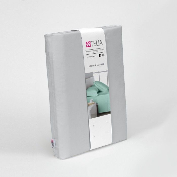 Juego de sábanas liso perla presentación en bolsa de tela