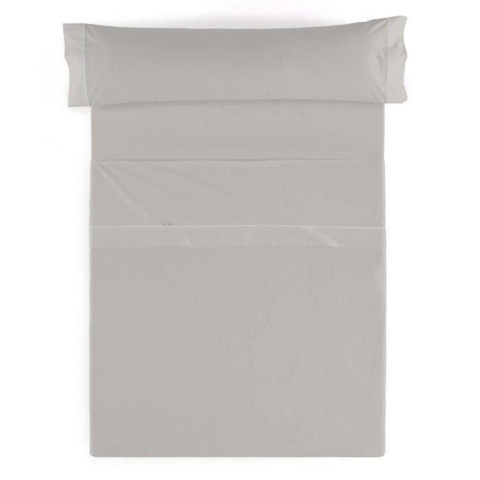 Juego de sábanas liso plomo vista cenital