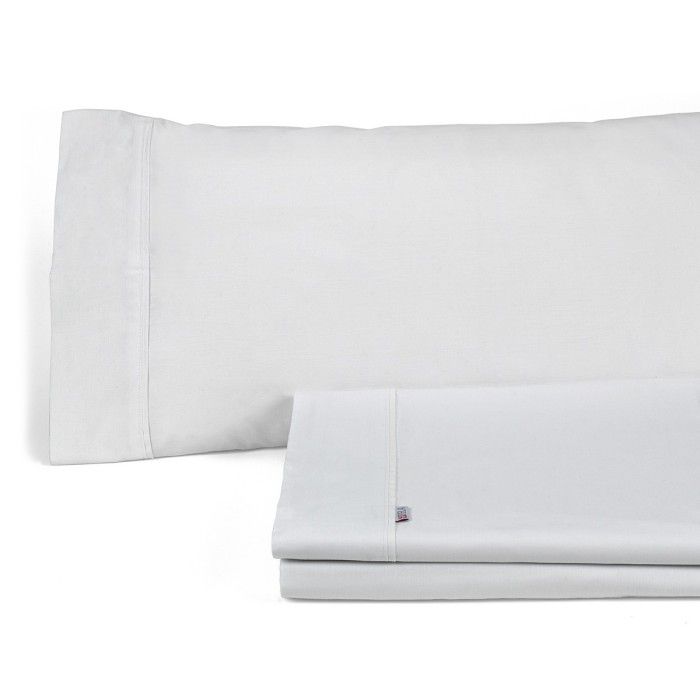 Juego de sábanas percal 200 hilos blanco bodegón