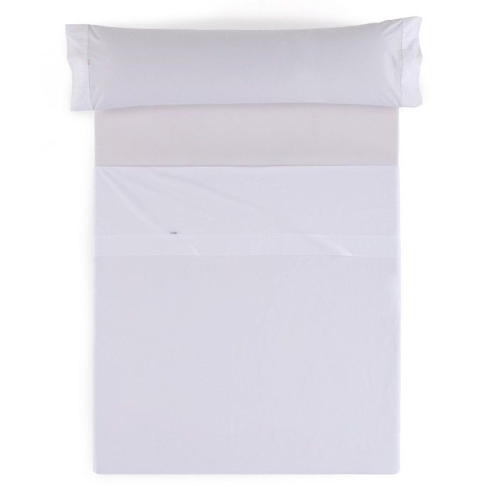 Juego de sábanas percal 200 hilos blanco vista cenital