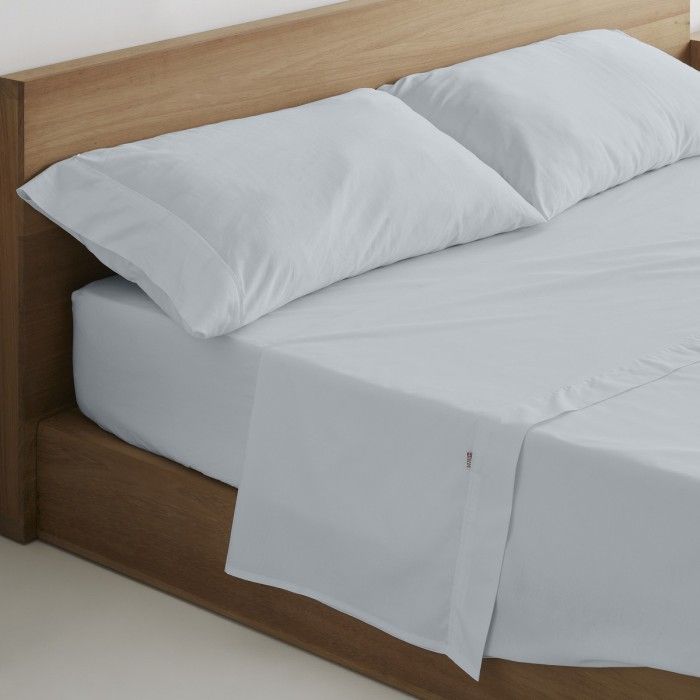 Juego de sábanas percal 200 hilos perla escena de cama