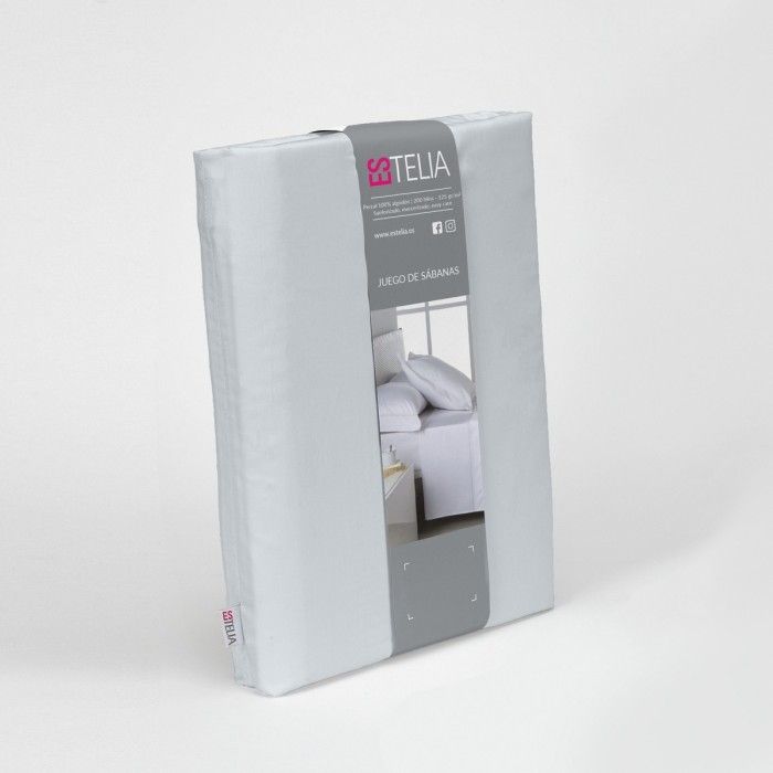 Juego de sábanas percal 200 hilos perla presentación en bolsa de tela