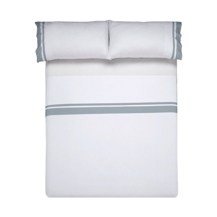 Juego de sábanas percal Marbella acero vista cenital
