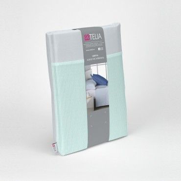 Juego de sábanas 200 hilos Greta aqua presentación en bolsa de tela