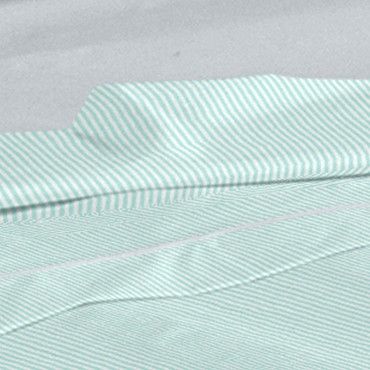 Juego de sábanas 200 hilos Greta aqua diseño a rayas