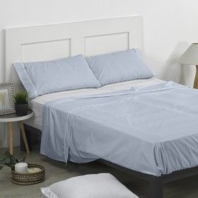 Juego de sábanas 200h Greta azul escena de cama