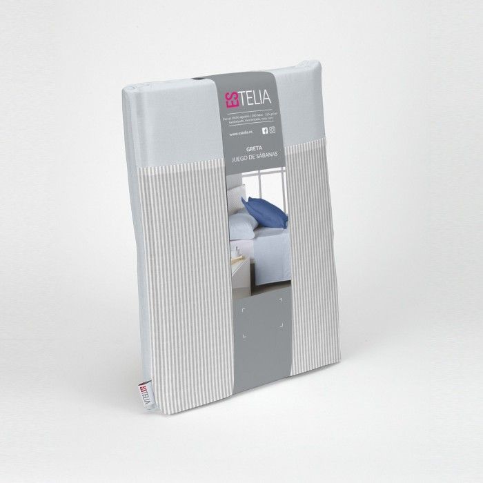 Juego de sábanas 200 hilos Greta perla presentación en bolsa de tela