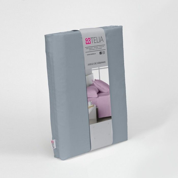 Juego de sábanas algodón 144 hilos acero presentación en bolsa de tela