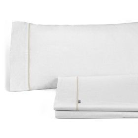 Juego de sábanas algodón 144 hilos blanco bodegón