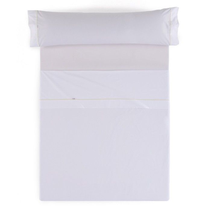 Juego de sábanas algodón 144 hilos blanco vista cenital