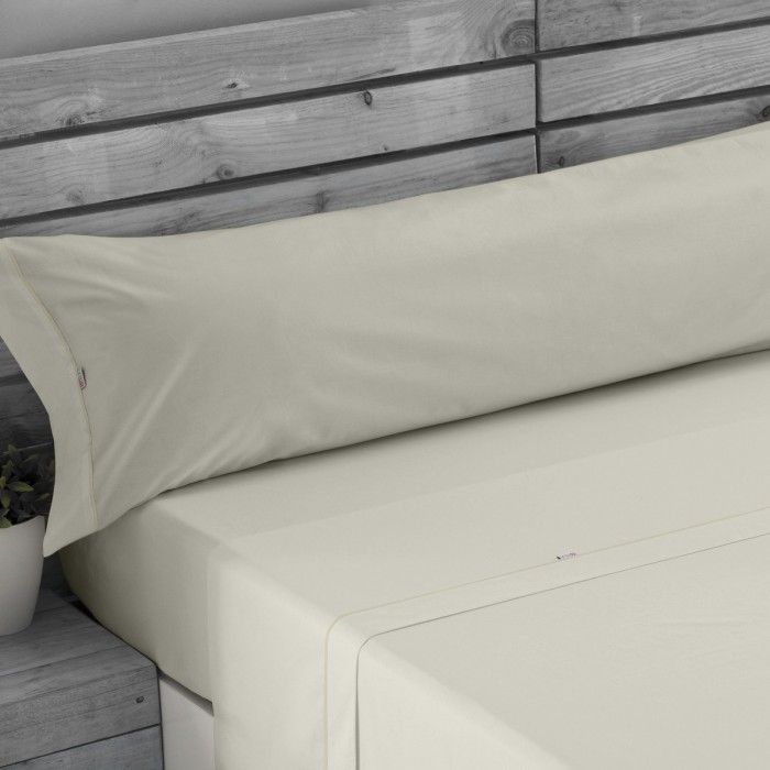 Juego de sábanas algodón 144 hilos crema escena de cama