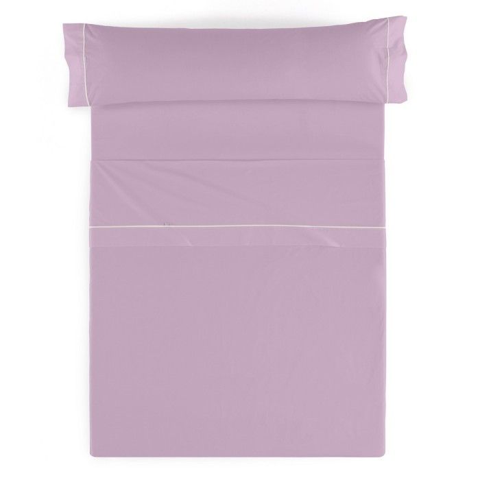 Juego de sábanas algodón 144 hilos malva vista cenital