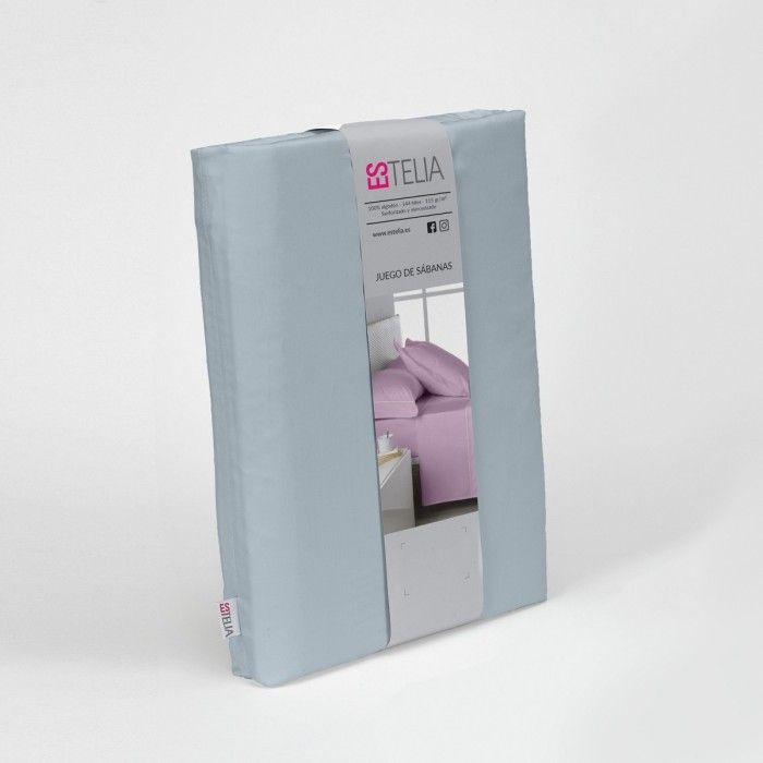 Juego de sábanas algodón 144 hilos plata presentación en bolsa de tela