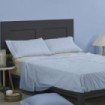 Juego de sábanas Nordic azul escena de cama