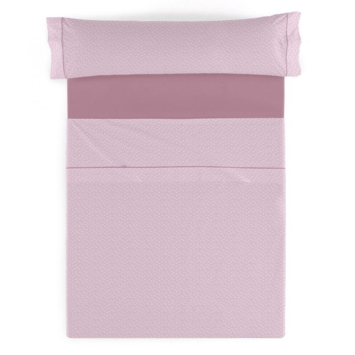 Juego de sábanas Nordic malva vista cenital
