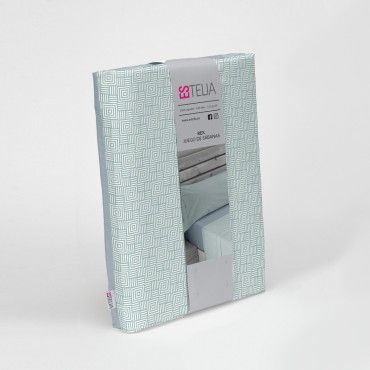 Juego de sábanas algodón Rex aqua presentación en bolsa de tela