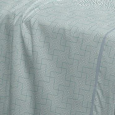 Juego de sábanas algodón Rex aqua diseño a rayas