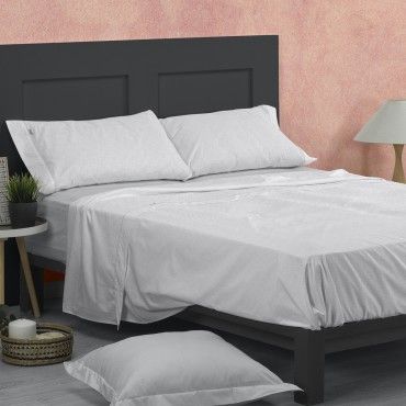 Juego de sábanas algodón Rex perla escena de cama