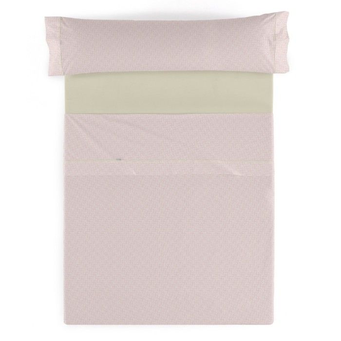 Juego de sábanas algodón Rex rosa vista cenital
