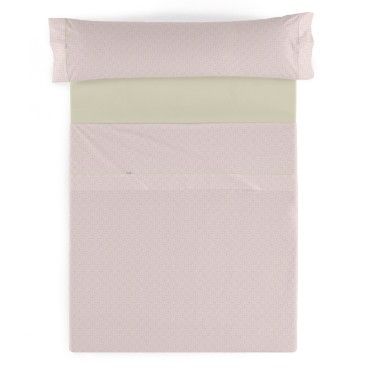 Juego de sábanas algodón Rex rosa vista cenital