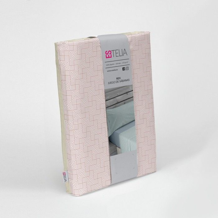 Juego de sábanas algodón Rex rosa presentación en bolsa de tela