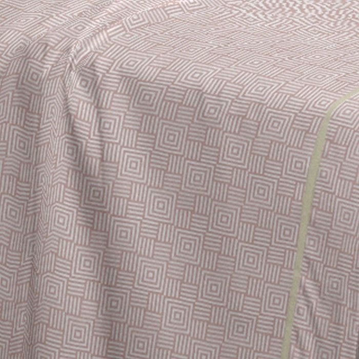 Juego de sábanas algodón Rex rosa diseño a rayas