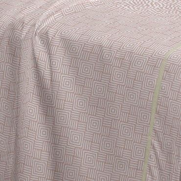 Juego de sábanas algodón Rex rosa diseño a rayas