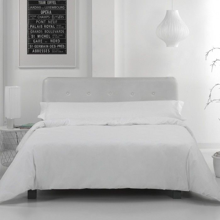 Juego de funda nórdica satén blanco vista cenital