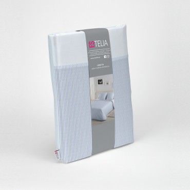 Dúo funda nórdica + almohada Greta azul presentación en bolsa de tela