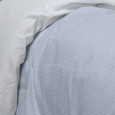 Dúo funda nórdica + almohada Greta azul diseño a rayas