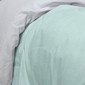 Dúo funda nórdica + almohada Greta aqua diseño a rayas