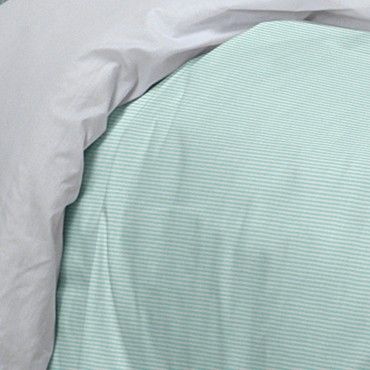 Dúo funda nórdica + almohada Greta aqua diseño a rayas