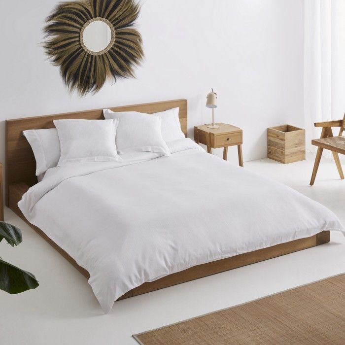 Funda nórdica tejida Gorgos blanco escena de cama