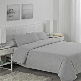 Funda nórdica tejida Lyon perla escena de cama