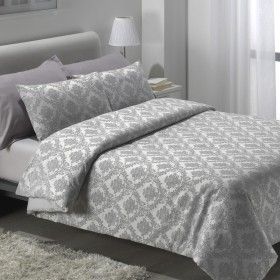 Funda nórdica tejida Viena perla escena de cama