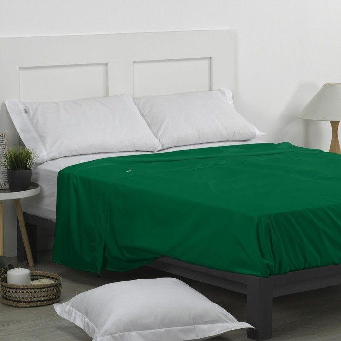 Sábana encimera 50/50 verde billar escena de cama