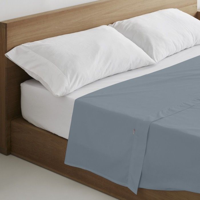 Sábana encimera algodón acero escena de cama