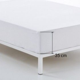 Bajera alto 35 cm percal blanco detalle de la esquina